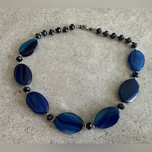 Blue costume jewelry necklace